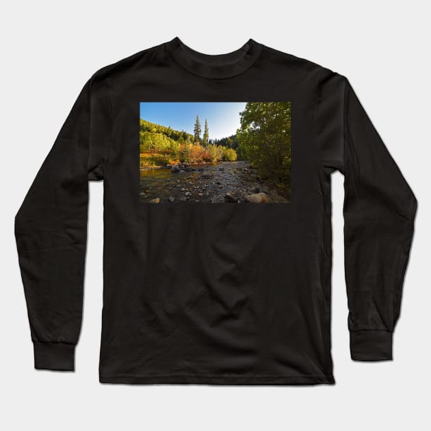 Boulder Colorado Canyon Creek Fall Foliage Long Sleeve T-Shirt by WayneOxfordPh